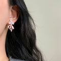 Crystal Flower Bow Earrings in Three Colors Statement Jewelry Design view 2