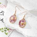 Wire Wrapped Oval Dried Flower Resin Earrings 7 Styles view 11
