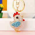 Mixed Jeweled Rooster Hen and Chick Keychains in Nine Body Styles view 12
