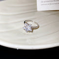 Silver Open Adjustable Zircon Rings Star Square Four Colors view 6