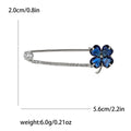 Four Leaf Clover Safety Pin Brooch Crystal Six Colors view 6