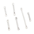 Silver Tone Double Loop Connector Bars in Six Textures and Sizes view 1
