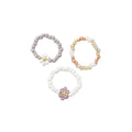 Seed Bead Elastic Flower Rings White Gray Coffee Three Piece Set view 5