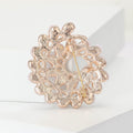 Spiral Faux Pearl Brooch in Gold or Silver Tone Finish view 3