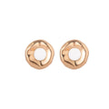 Gold Tone Irregular Textured Open Disc Stud Earrings view 5