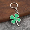 Green Four Leaf Clover Metal Keychain in Four Styles view 4