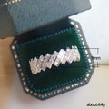Silver Baguette Zigzag Clear Band Ring Metal Alloy view 5