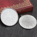 Large Round Cabochon Pendant Trays with Two Hanging Loops view 2