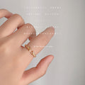 Gold Open Adjustable Ring Rope Band Dual Cross Ends view 2
