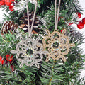 Rhinestone Snowflake Hanging Ornament Silver Gold Finishes view 1