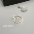 Silver Tone Wide Flat Top Adjustable Open Ring For Women view 1
