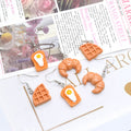 Croissant Waffle and Egg Toast Novelty Hook Earrings view 3