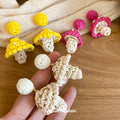 Raffia Mushroom Drop Stud Earrings in Three Colors view 4