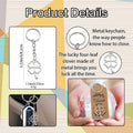Silver Tone Metal Four-Leaf Clover Openwork Keychain view 4