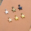 Solid Five-Point Star Metal Charm in 5 Finishes for Jewelry Crafts view 1