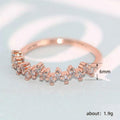 Scattered CZ Mini Star Band Stacking Ring Gold Rose White view 5