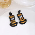 Festive Greeting Top Hat Glitter Acrylic Dangle Stud Earrings view 9