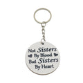 Round Wooden Sisters By Heart Quote Keychain, Two Package Styles view 6