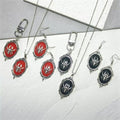 Gothic Oval Spider Cameo Keychain Necklace Earring 6 Styles view 1