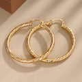 Gold Tone Textured Twist Hoop Earrings Seven Styles view 5