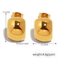 Thick Brushed C-Shape Stud Earrings Gold Steel Finishes view 6