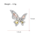 Gold Tone Silver Tone Butterfly Crystal Fifteen Designs Metal Brooch Pin view 6