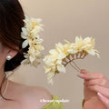 Fabric Bell Flower Gold Arch U Pin Hairpins Four Colors view 3