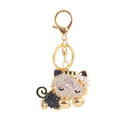 Rhinestone Sleeping Cat Keychain With Flower Accents And Clasp view 5