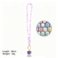 Six Color Cube Bead Necklaces With Gold Tone Heart Pendants view 10
