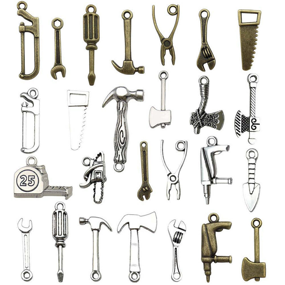 Zinc Alloy Screwdriver Wrench Axe Tool Charm Pendants for DIY Necklace Keychain Jewelry