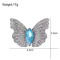 Pink Butterfly Crystal Two Designs Metal Brooch Pin view 2
