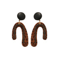 Black And Brown Leopard U Drop Stud Earrings Fashion Earrings view 5