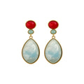 Color Block Resin Teardrop Earrings in Two Designs view 5
