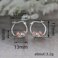 Silver Rose Gold Axolotl Mini Huggie Hoop Earrings Pair view 4
