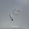 Silver Tone Clear Stone Slim Huggie Hoop Earrings For Women view 4