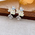 Crystal Flower Drop Earrings in Three Color Options view 8
