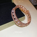 Triple Row Rhinestone Oval Bangles Silver Rose Gold view 4