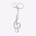Treble Clef Rhinestone Keychain Gold Silver Two Metal Tones view 5