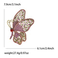 Large Filigree Rhinestone Butterfly Brooch Six Colors view 6