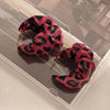 Red Leopard Hoops