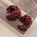 Six Color Ruched Fabric Chunky Statement C Hoop Earrings view 6