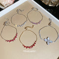 Silver Gold Butterfly Heart Crystal Adjustable Bracelets Five Styles view 4