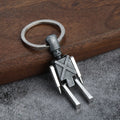 Metal Robot Keychain With Split Ring In Three Antique Finishes view 2