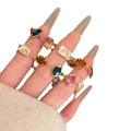 Gold Tone Multicolor Glass and Shell Link Bracelet view 5