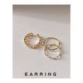 Gold Tone Slim Round Wave And Chain Pattern Rings In Three Styles view 1