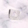 Clear Square Resin Open Rings with Gold Foil Option view 6