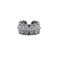 Silver-Tone Crystal Flower Open Ring For Women Jewelry view 5