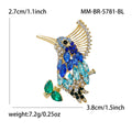 Gold Rhinestone Kingfisher Bird Brooch Multicolor Blue view 7