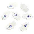Enamel-Look Silver Gold Evil Eye Alloy Charms in 10 Styles view 10