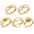 Gold Steel Sphere Wave Open Frame Hinge Bangle Bracelets view 5